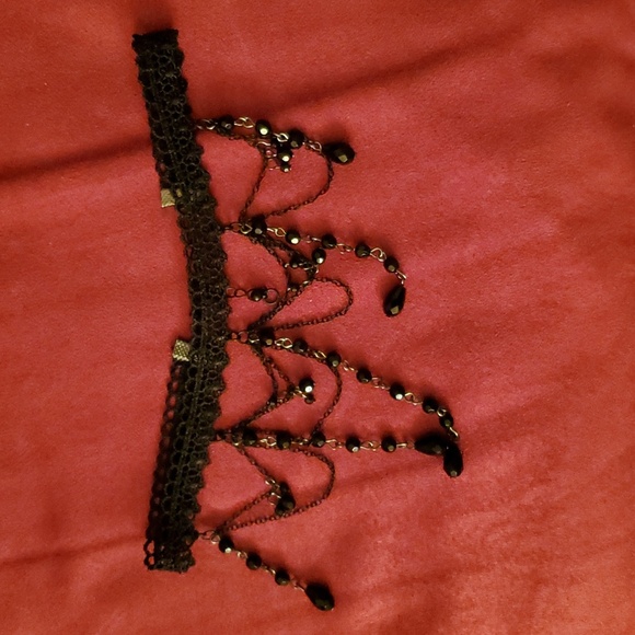*NWT* Hot Topic's Cosmic Aura Black Lace Beaded Choker - Picture 7 of 16